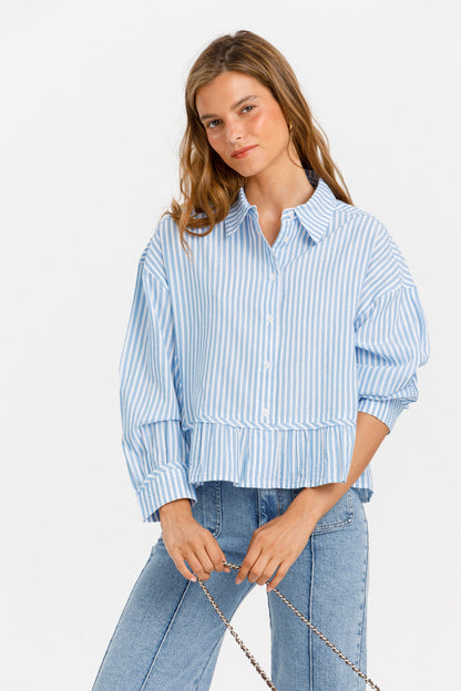 CAMISA VOLANTE RAYAS