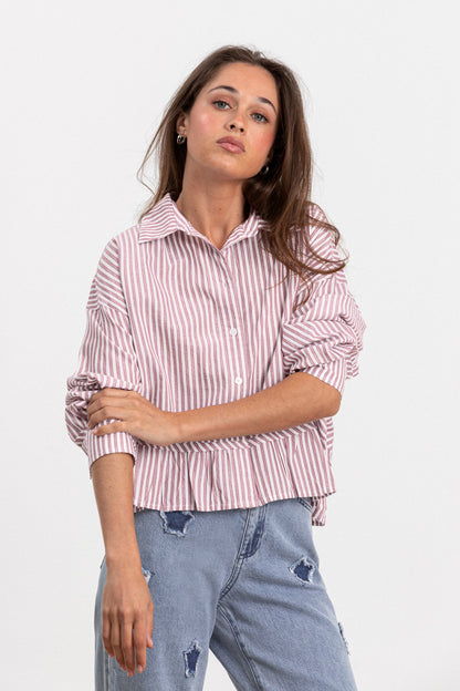 CAMISA VOLANTE RAYAS