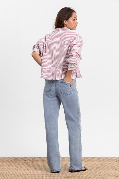 CAMISA VOLANTE RAYAS