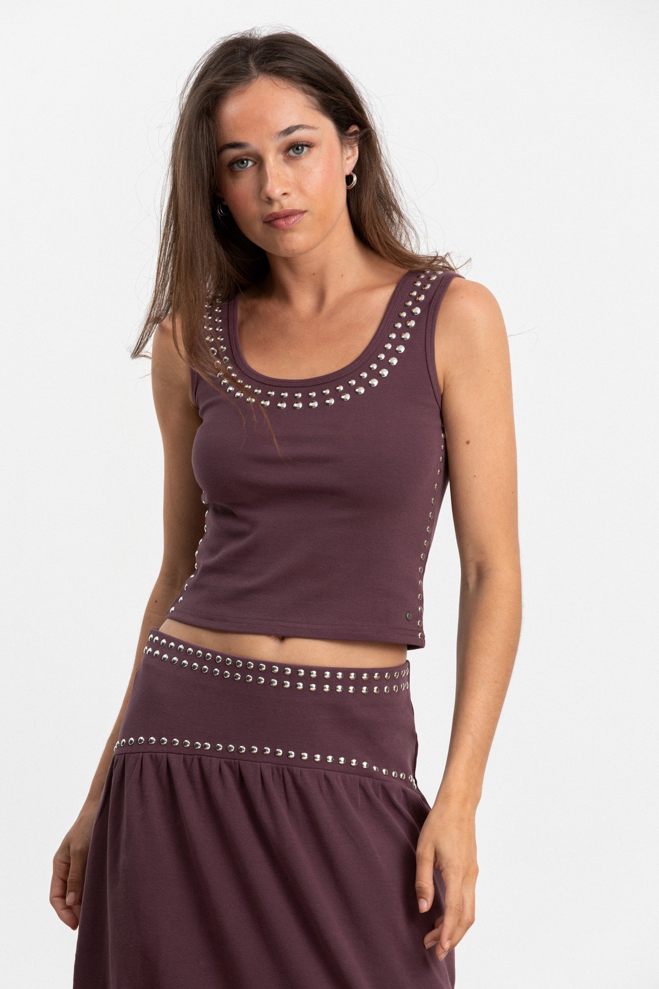 FALDA MIDI ALGODON TACHAS