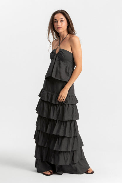 FALDA MIDI VOLANTES TACHAS