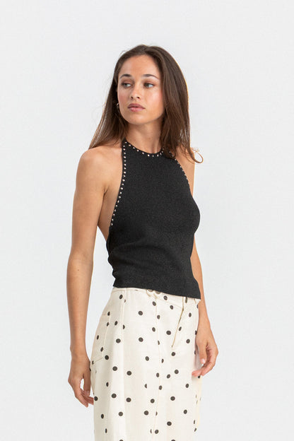 TOP HALTER LUREX TACHAS