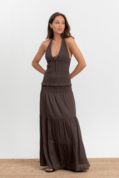 TOP HALTER FRUNCIDO