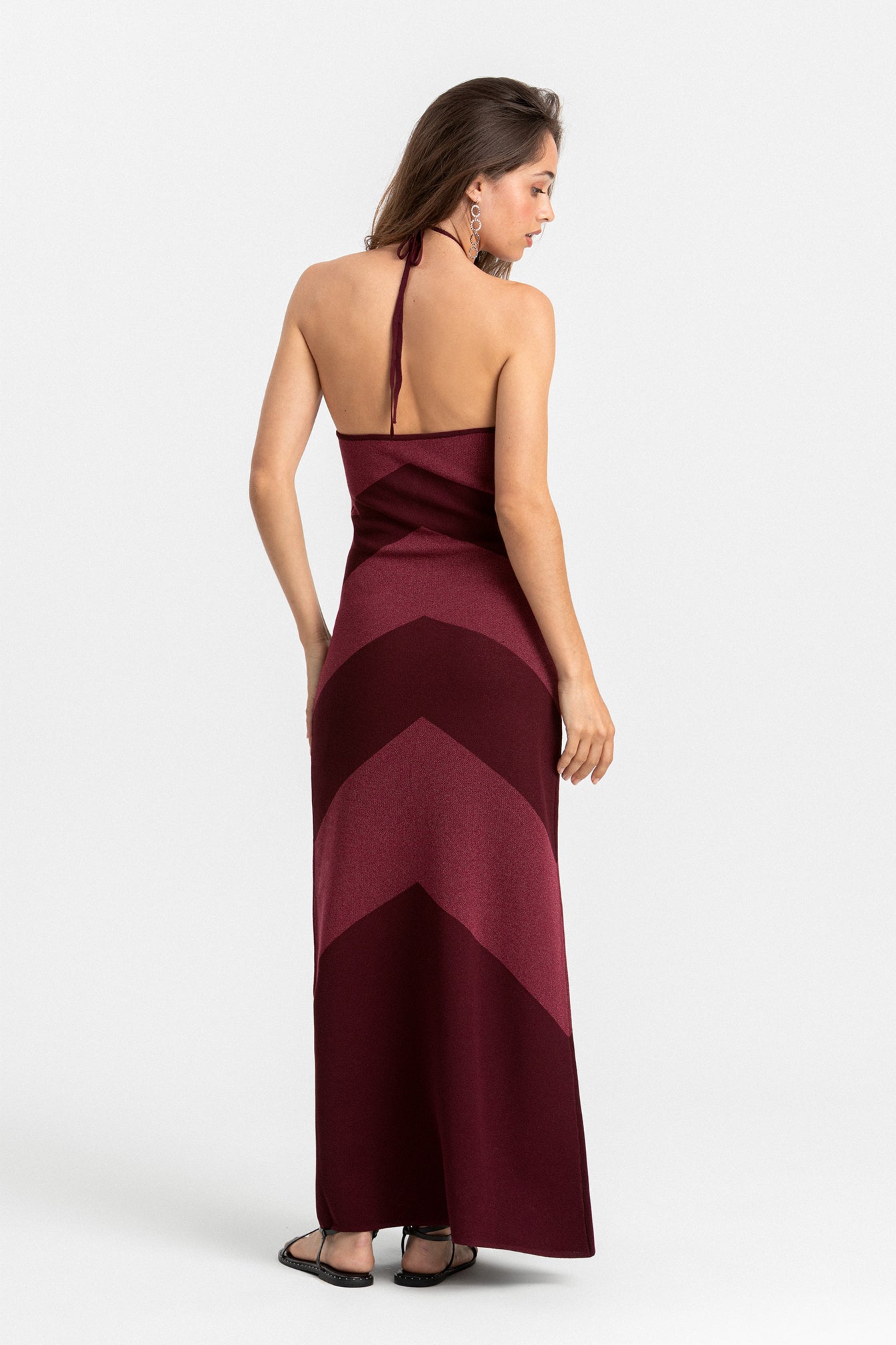 VESTIDO MIDI HALTER LUREX