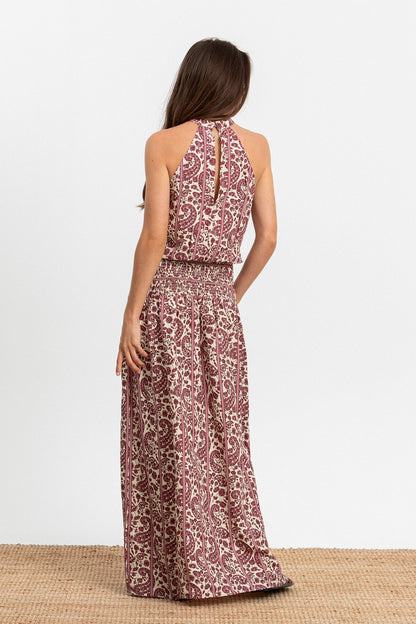 VESTIDO MIDI HALTER RAYAS