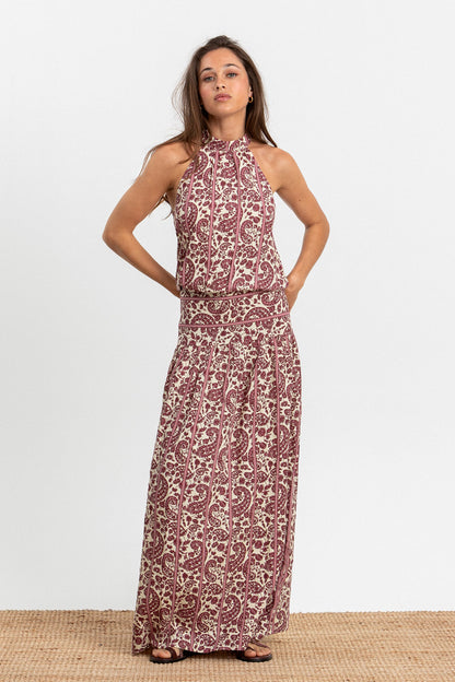 VESTIDO MIDI HALTER RAYAS