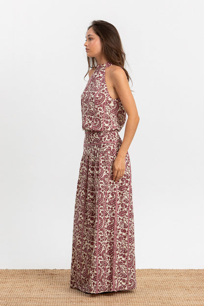 VESTIDO MIDI HALTER RAYAS