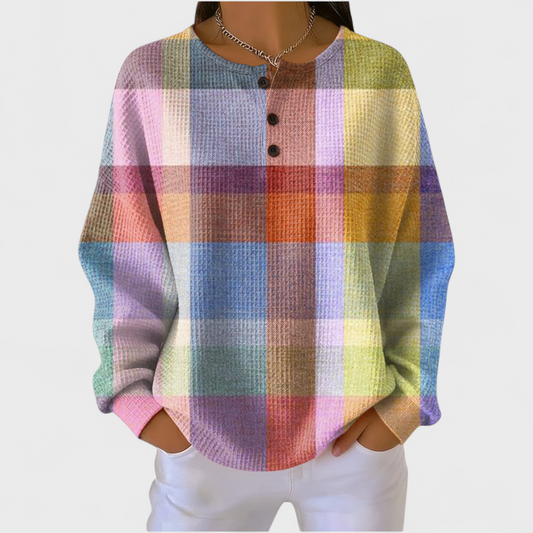 Adèle – Suéter de Cuadros Multicolor