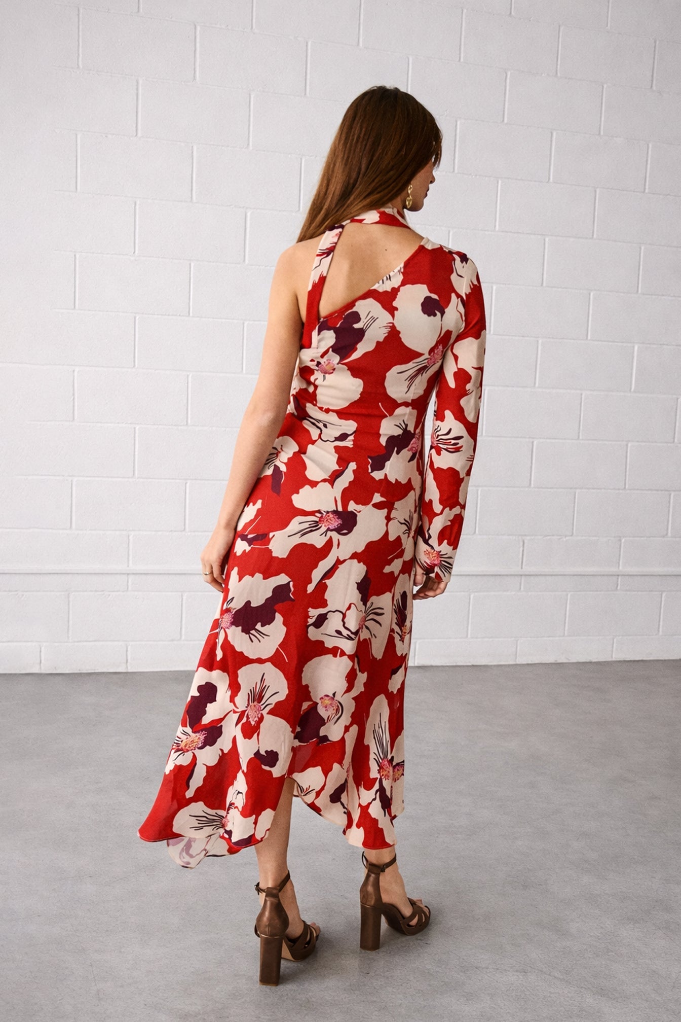 VESTIDO MIDI ASIMETRICO ARIEL