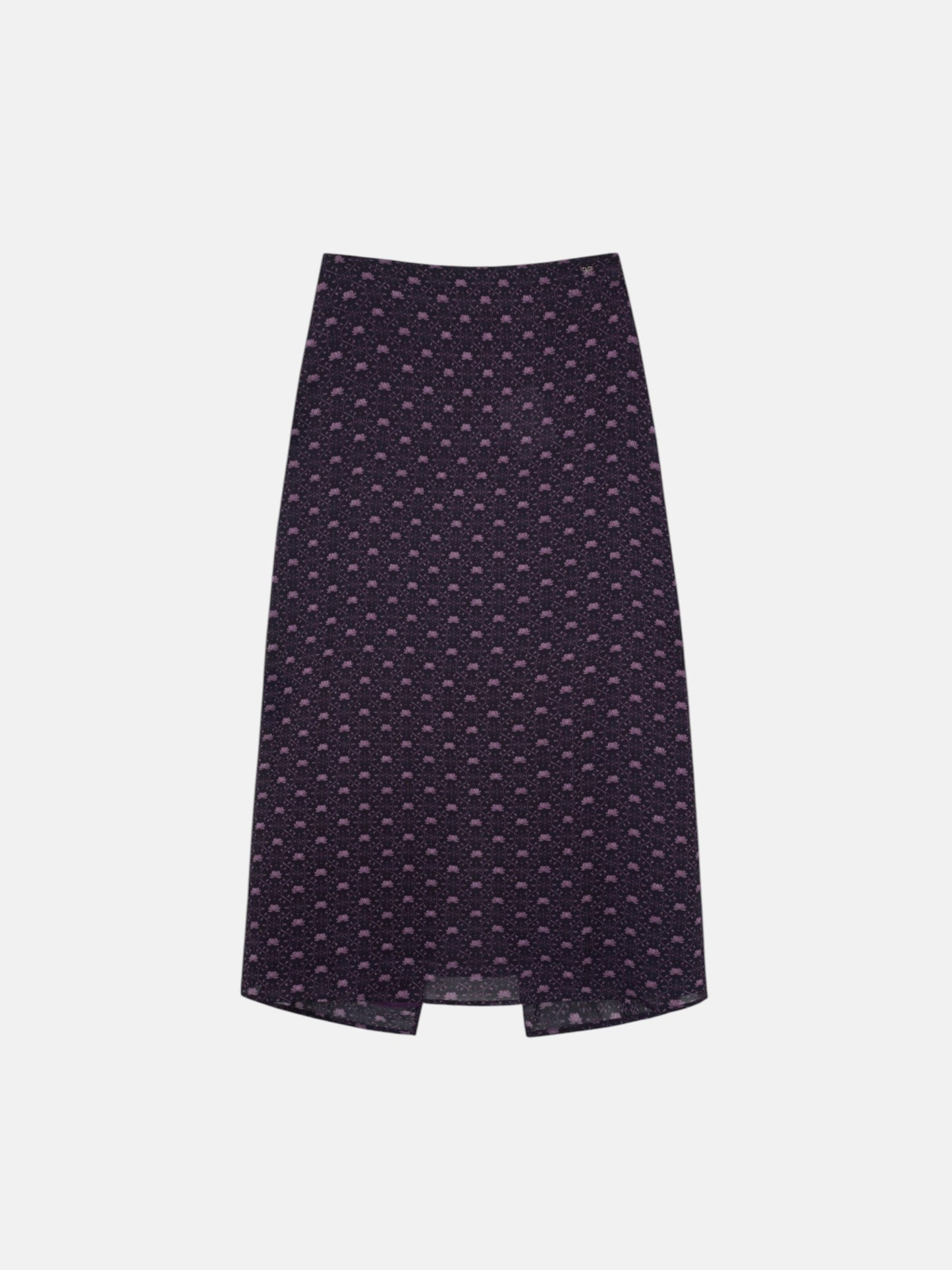 Falda midi lazada estampado morado