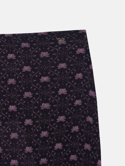 Falda midi lazada estampado morado