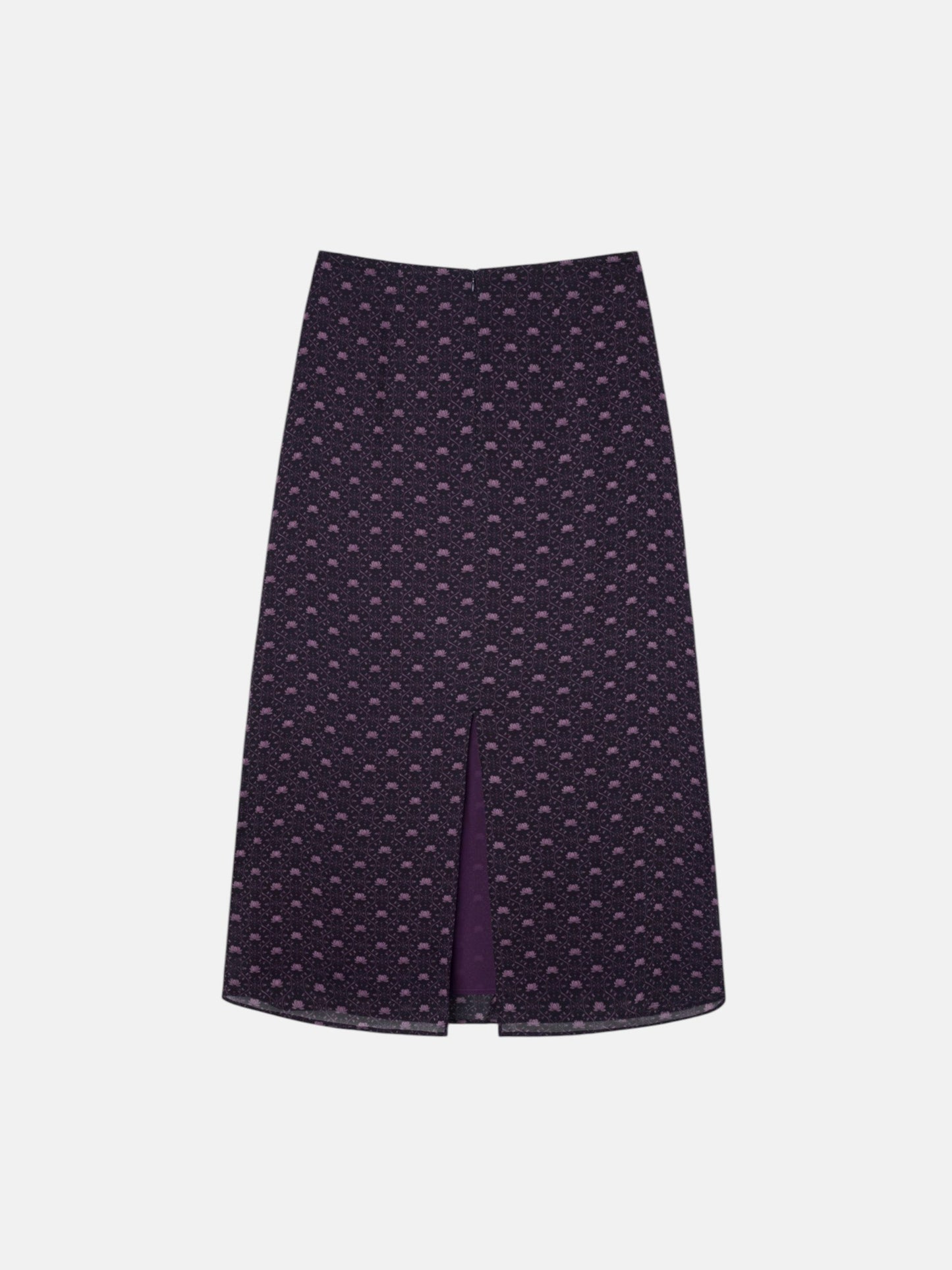 Falda midi lazada estampado morado