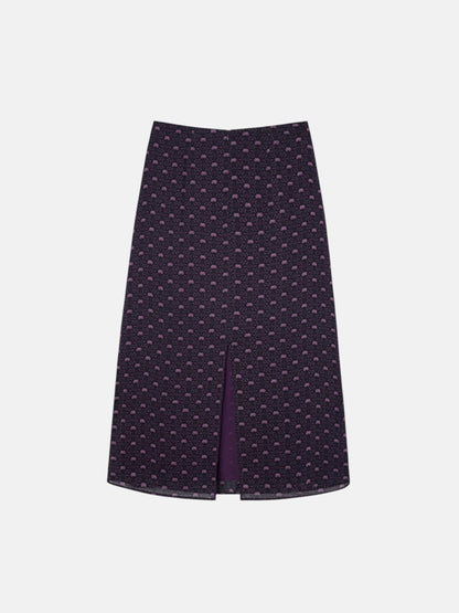 Falda midi lazada estampado morado
