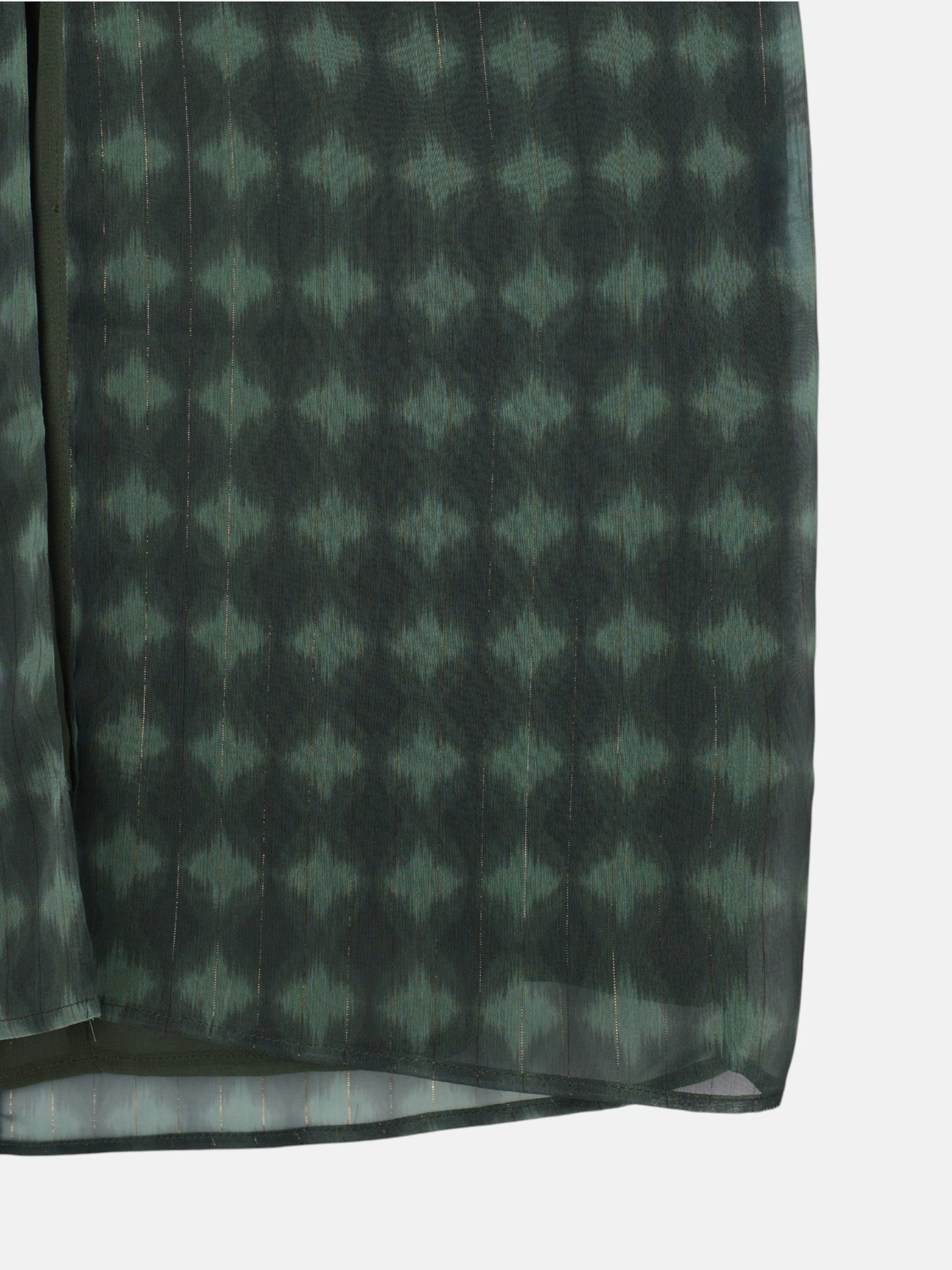 Falda midi nudo estampado etnico verde