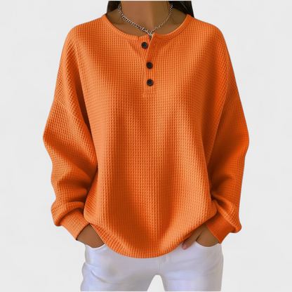 Hélène - Suéter Naranja de Tejido Suave