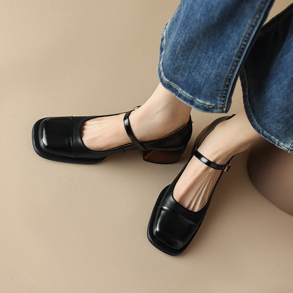 Erel - Zapatos de tacón bloque estilo Mary Jane para mujer