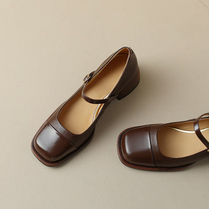 Erel - Zapatos de tacón bloque estilo Mary Jane para mujer