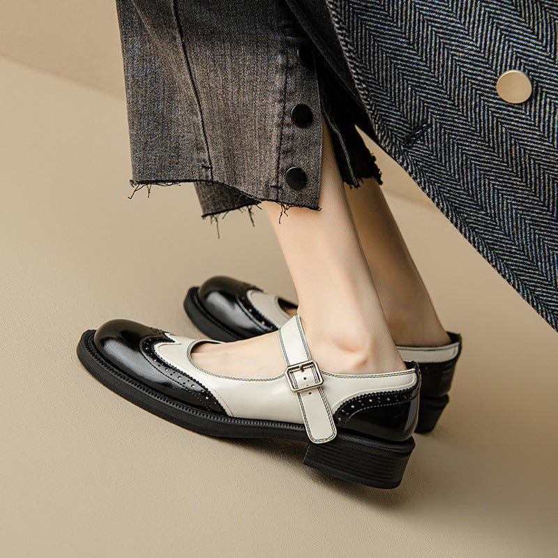 Aurenza - Zapatos Mary Jane Bicolores para Mujer