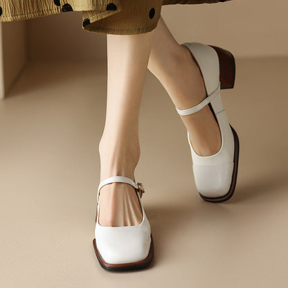 Erel - Zapatos de tacón bloque estilo Mary Jane para mujer