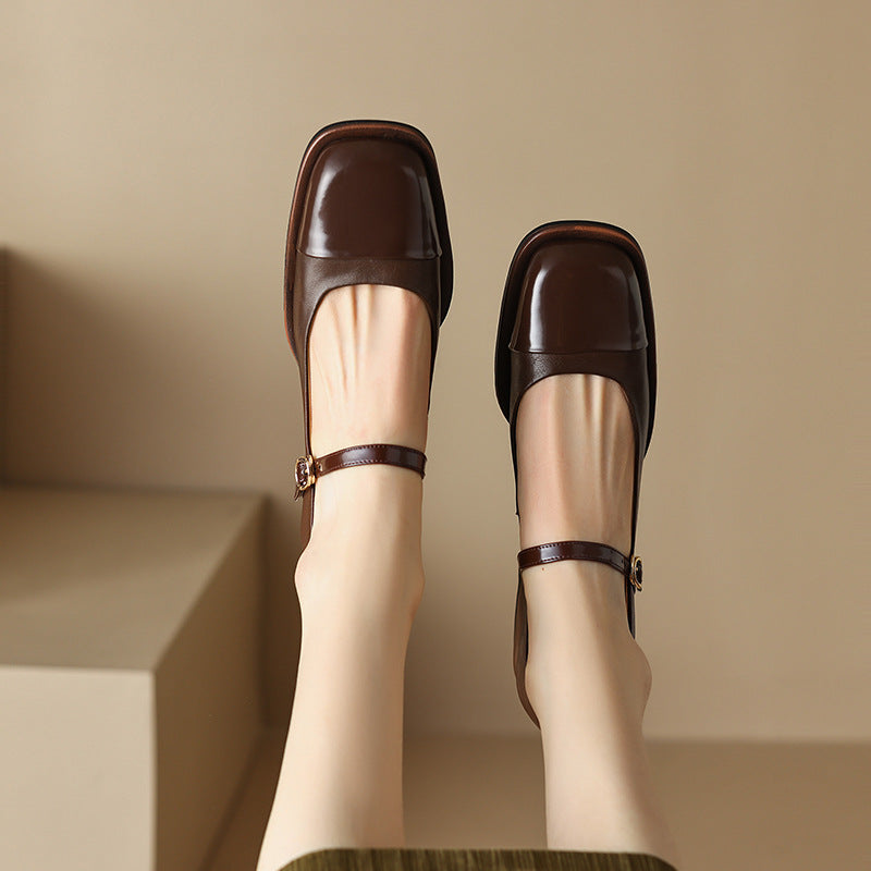 Erel - Zapatos de tacón bloque estilo Mary Jane para mujer