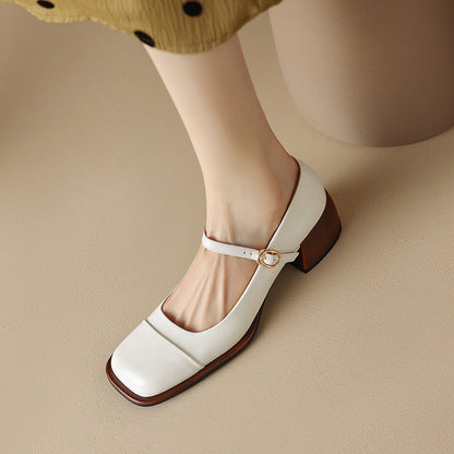 Erel - Zapatos de tacón bloque estilo Mary Jane para mujer