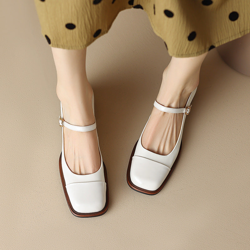 Erel - Zapatos de tacón bloque estilo Mary Jane para mujer