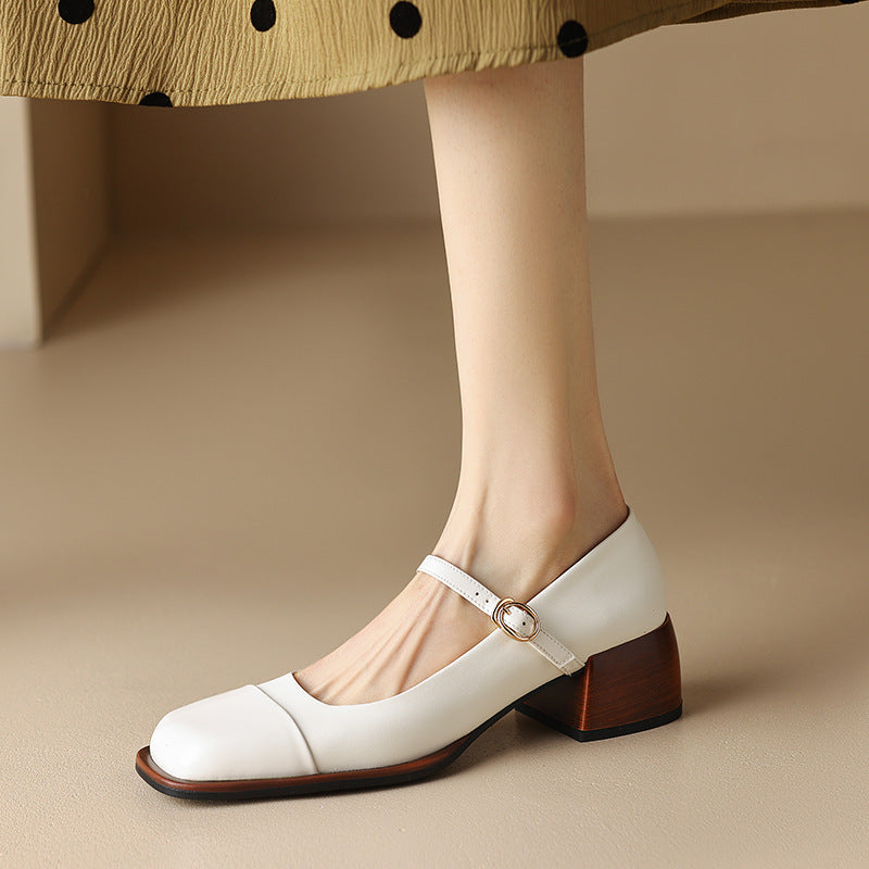 Erel - Zapatos de tacón bloque estilo Mary Jane para mujer