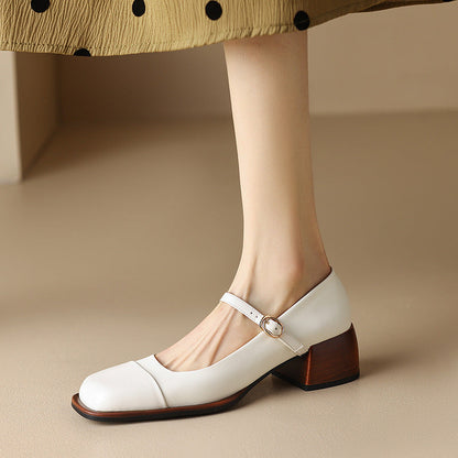 Erel - Zapatos de tacón bloque estilo Mary Jane para mujer