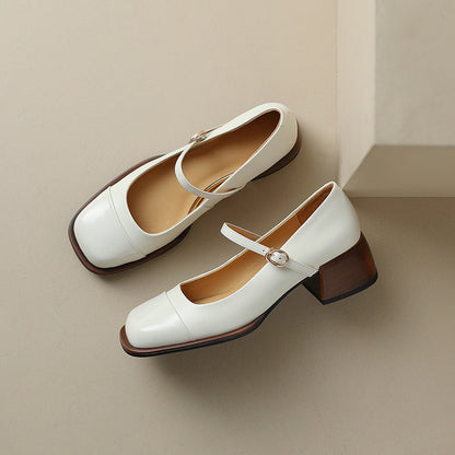 Erel - Zapatos de tacón bloque estilo Mary Jane para mujer