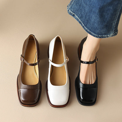 Erel - Zapatos de tacón bloque estilo Mary Jane para mujer