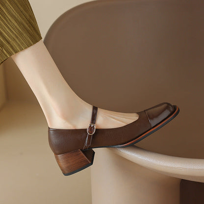 Erel - Zapatos de tacón bloque estilo Mary Jane para mujer