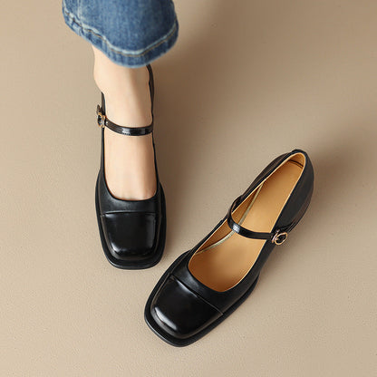 Erel - Zapatos de tacón bloque estilo Mary Jane para mujer