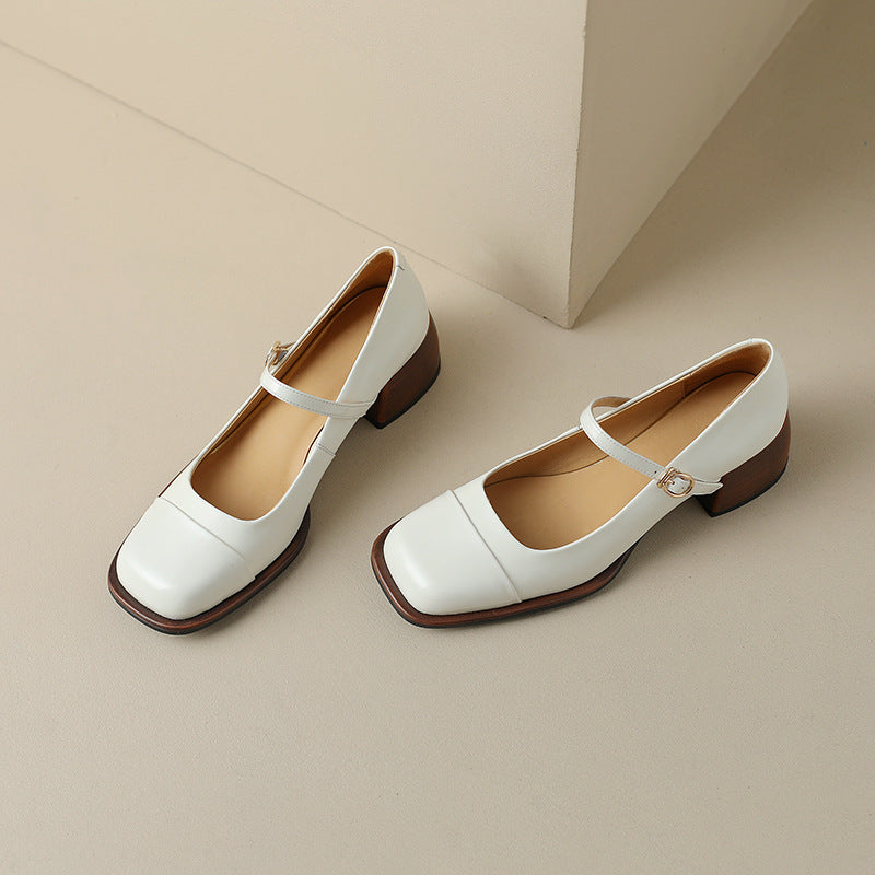 Erel - Zapatos de tacón bloque estilo Mary Jane para mujer