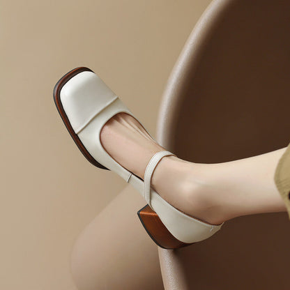 Erel - Zapatos de tacón bloque estilo Mary Jane para mujer