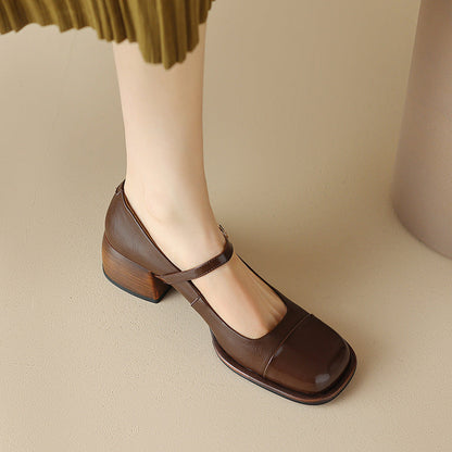 Erel - Zapatos de tacón bloque estilo Mary Jane para mujer