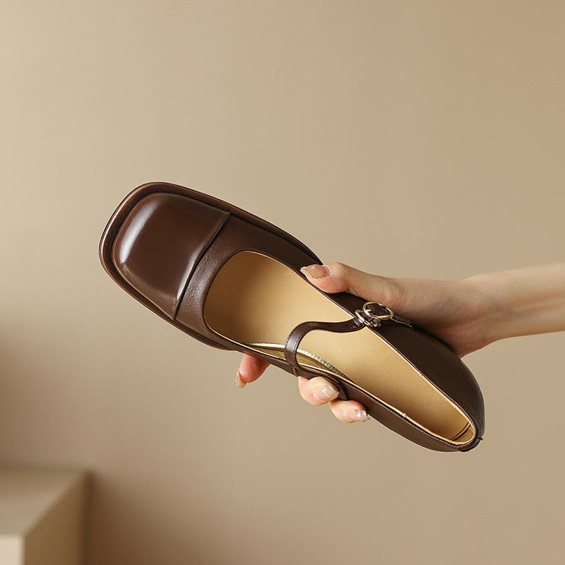 Erel - Zapatos de tacón bloque estilo Mary Jane para mujer