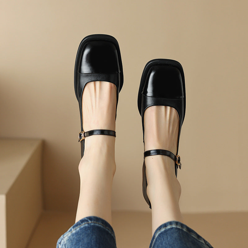 Erel - Zapatos de tacón bloque estilo Mary Jane para mujer
