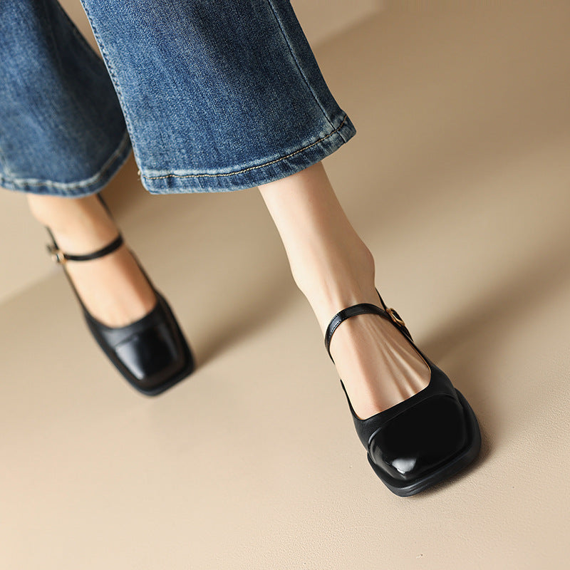 Erel - Zapatos de tacón bloque estilo Mary Jane para mujer