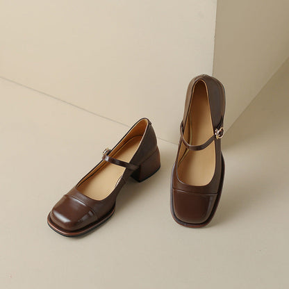 Erel - Zapatos de tacón bloque estilo Mary Jane para mujer