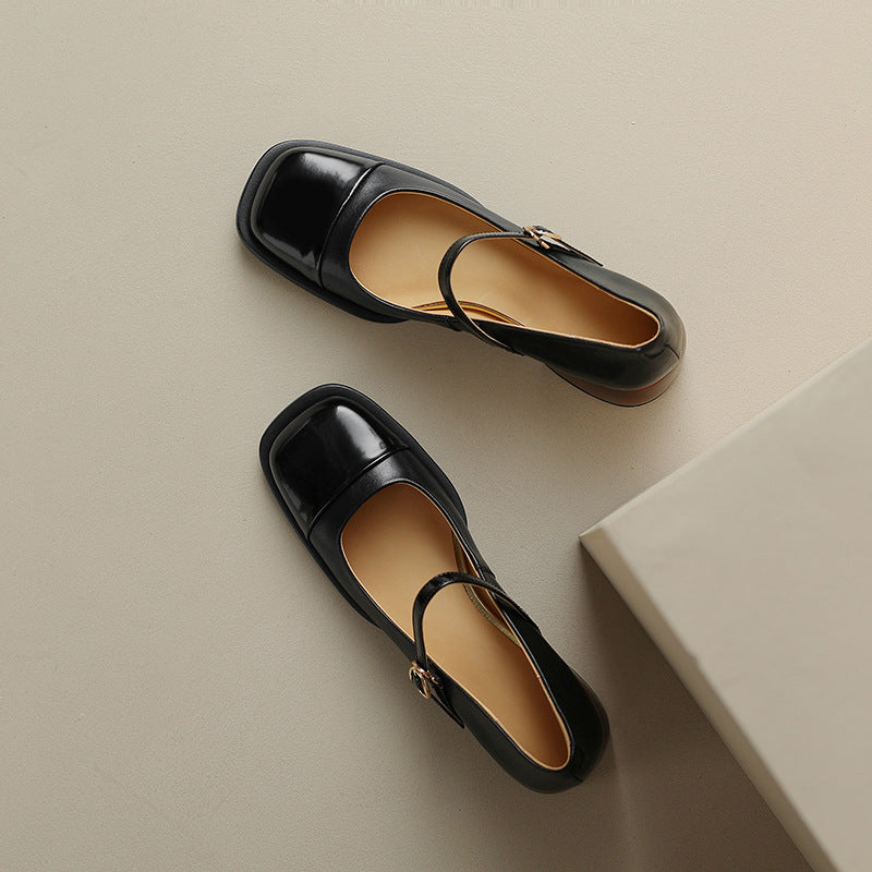 Erel - Zapatos de tacón bloque estilo Mary Jane para mujer