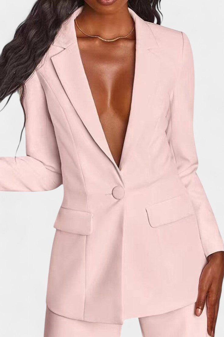 Marnie Conjunto de Blazer a Medida y Pantalones de Pierna Ancha
