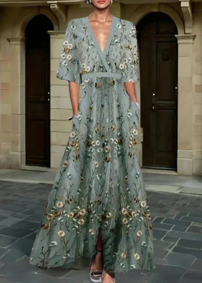 Silvia - Vestido Maxi Floral Elegante