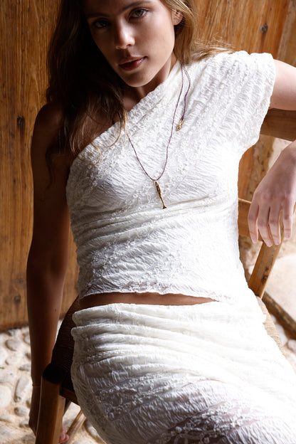 TOP LACE ASIMETRICO