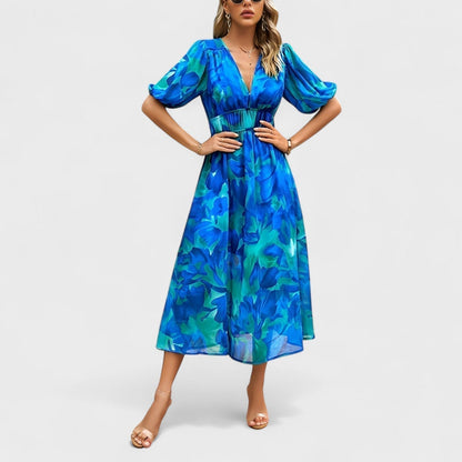 Carla - Vestido Midi Floral Elegante