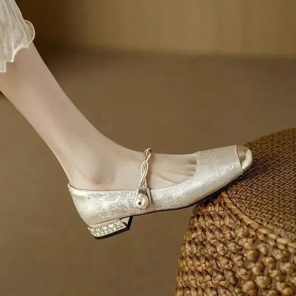Mestelle - Elegantes Mary Jane para mujer con detalles brillantes