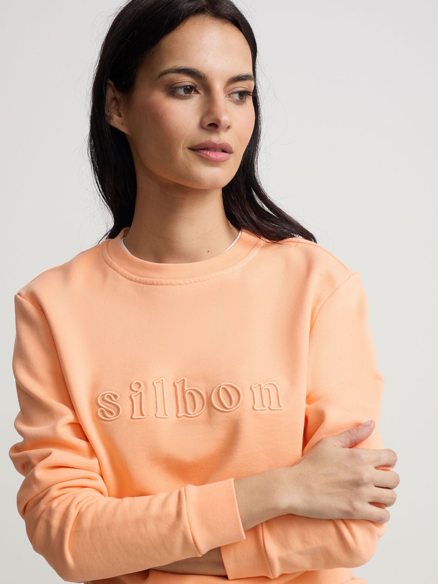 Sudadera woman bordado silbon naranja