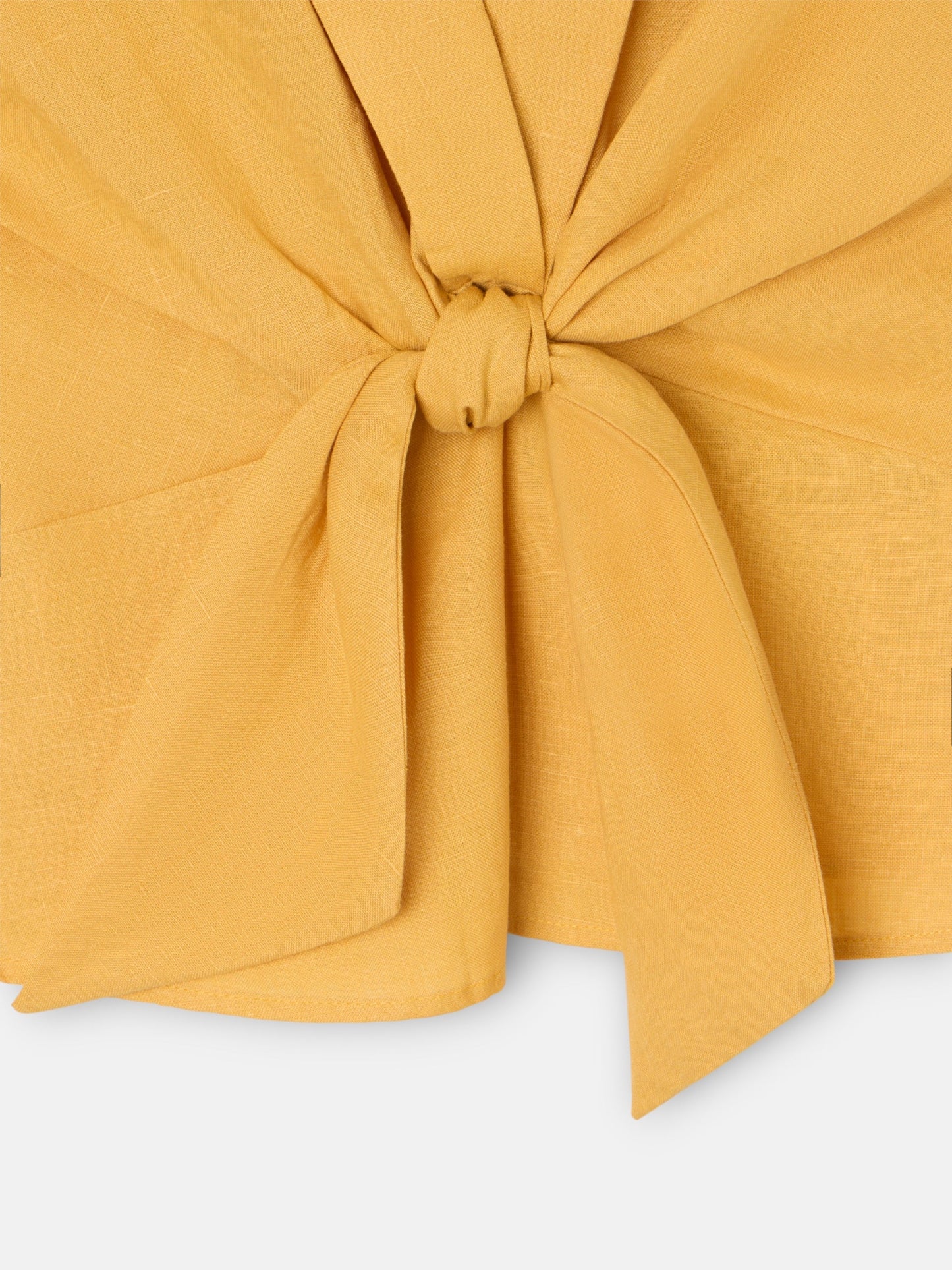 Top solapas lino amarillo