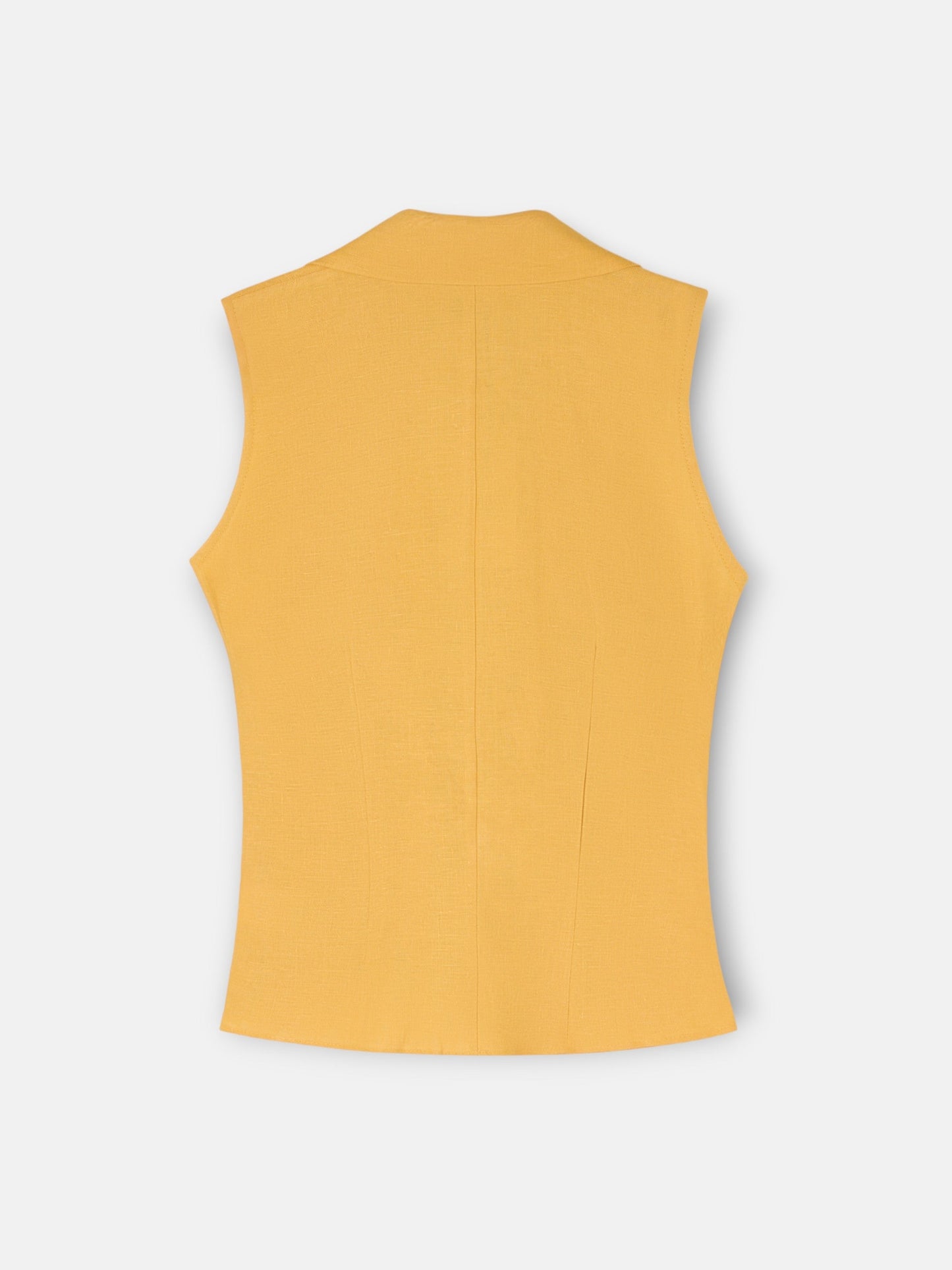 Top solapas lino amarillo