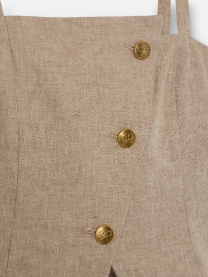 Top palabra de honor beige