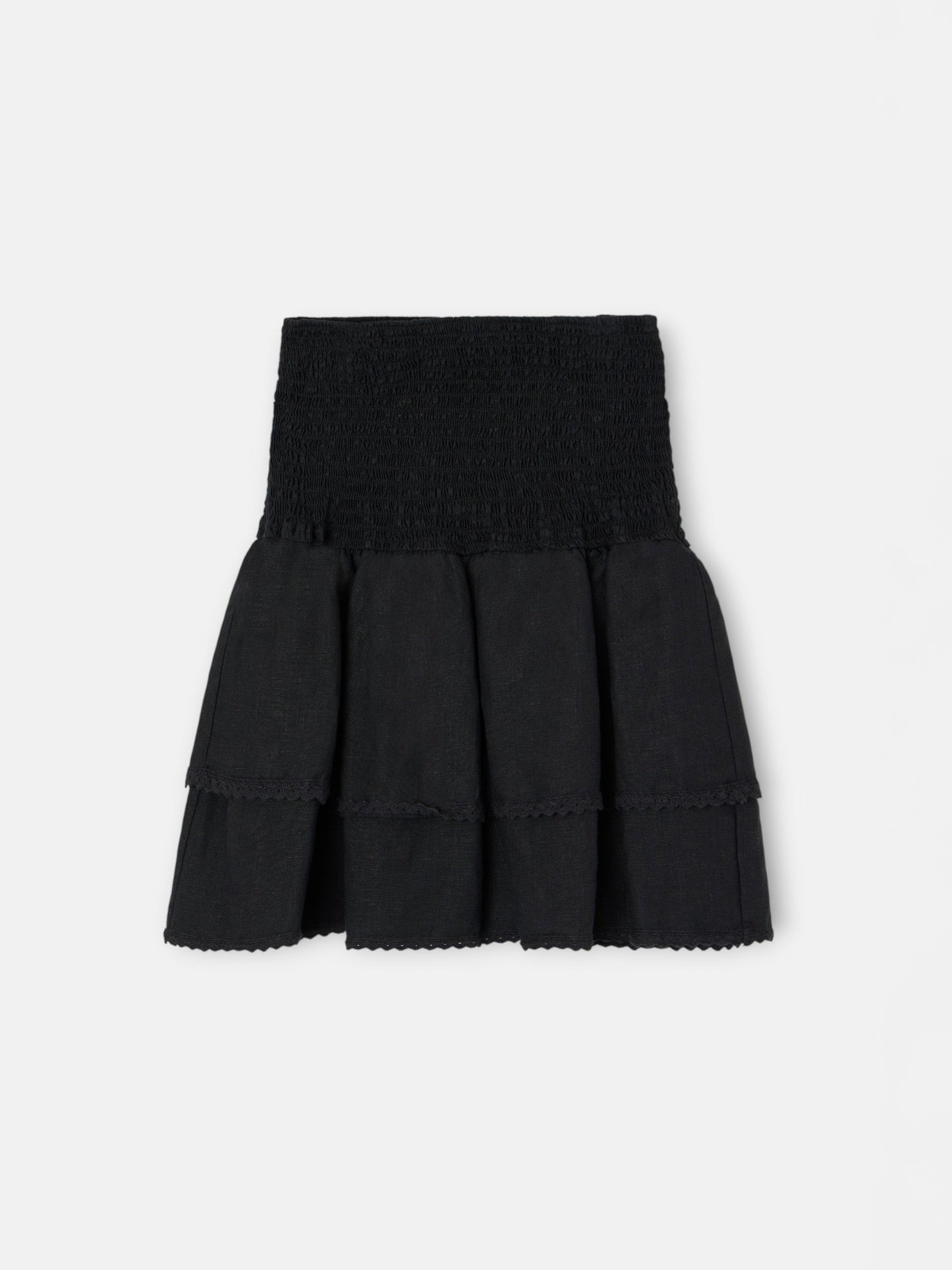 Falda mini lino negra
